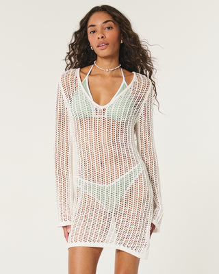 Lacy Crochet Cover Up Dress