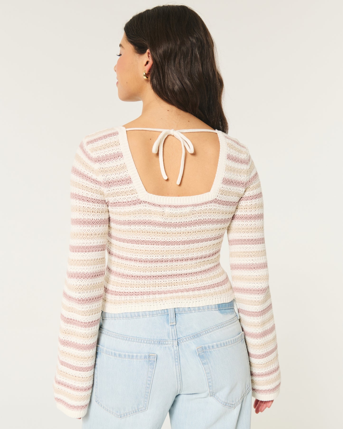 Crochet-Style Square-Neck Top