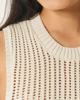 High-Neck Crochet Vest