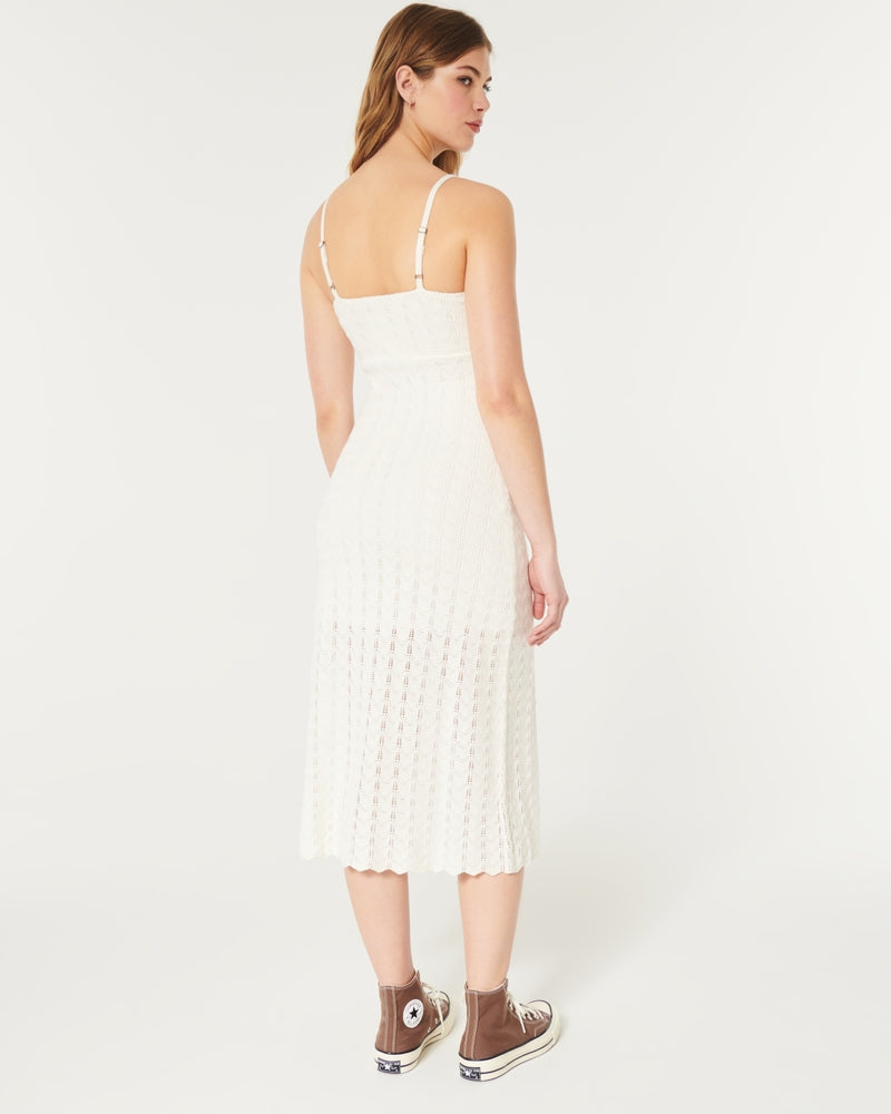 Crochet-Style Midi Dress