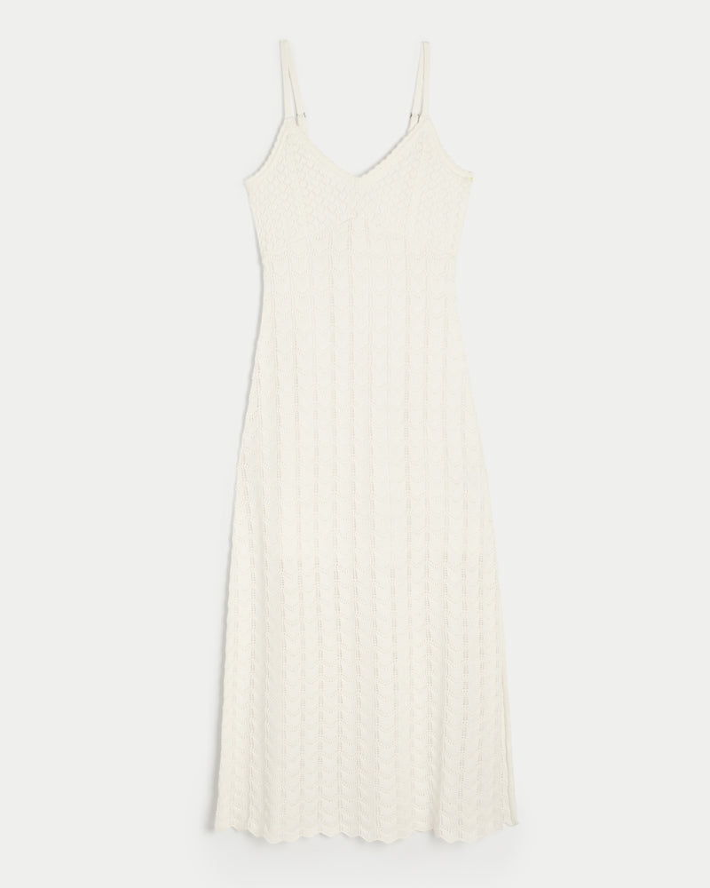 Crochet-Style Midi Dress